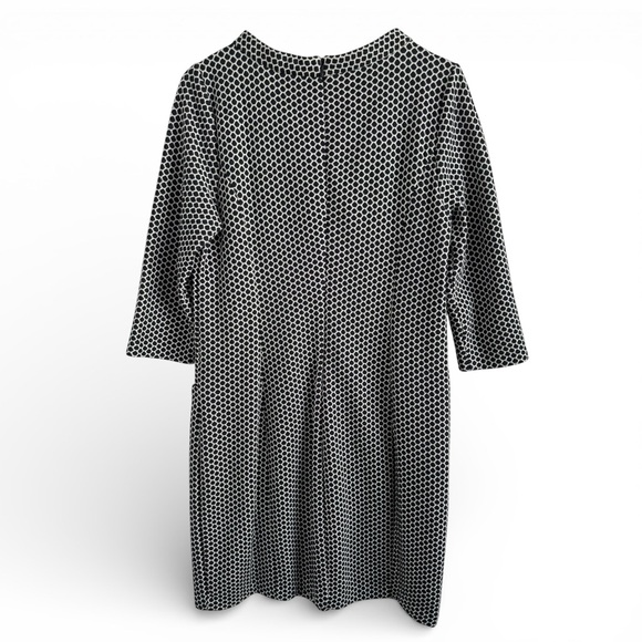 BODEN SARAH JACQUARD KNIT BLUE WHITE 3/4 SLEEVES DRESS US SZ 10 10R - Picture 4 of 10